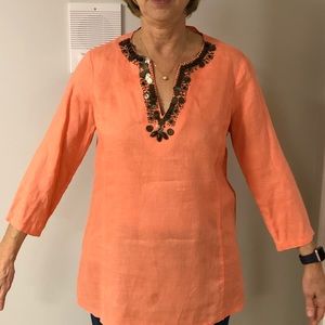 SHerbert orange tunic top